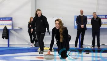 Kate and William try their hand at curling in Stirling