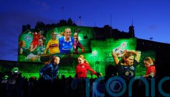 Edinburgh Castle lights up with images of female footballers