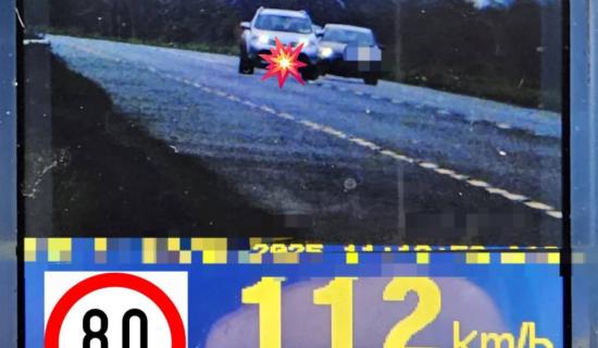 Kildare garda&iacute; detect motorist speeding at 112km/h in an 80km/h zone