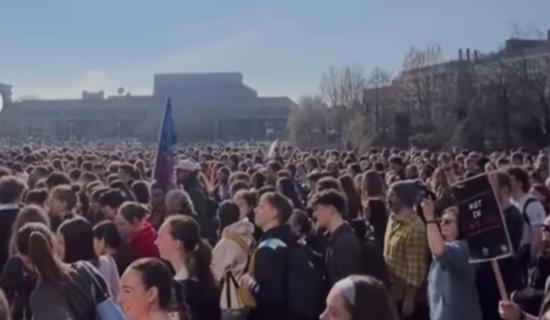 Thousands show up to protest at UCD after rape victim forced to stop studying