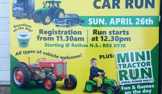 Carlow school hosting a fundraiser tractor run with new for 2026 mini tractor run