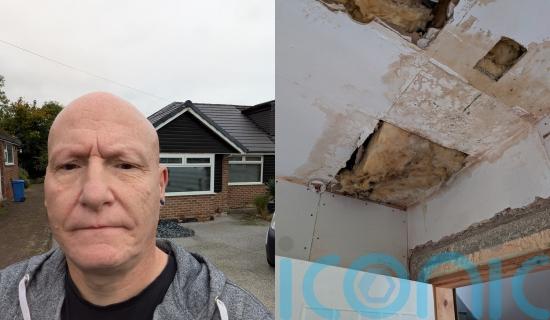 Homeowner scammed out of &pound;11k after two rogue traders left him with a leaking roof and damaged ceilings