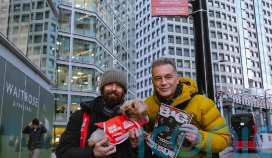 Deck the paws! Big Issue tabards help vendors&rsquo; dogs keep warm this Christmas