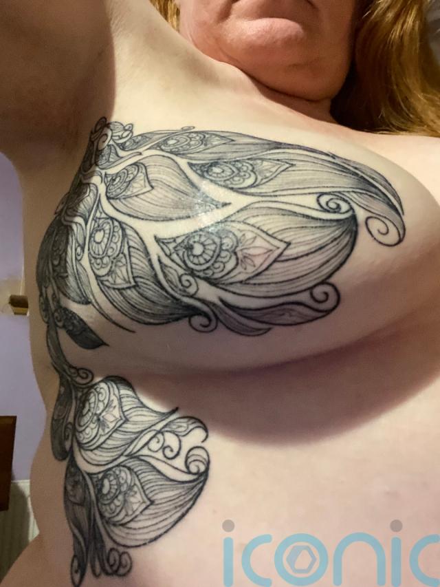 Cancer survivor is “empowered” by peacock feather tattoo on her