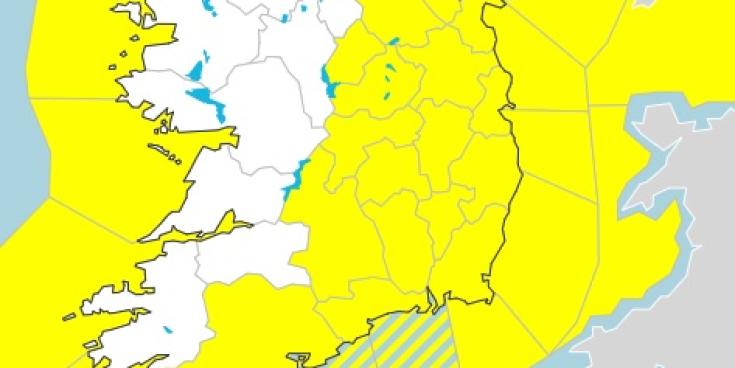 Status Yellow rain warning issued for Laois