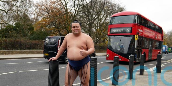 Sumo wrestlers spotted sightseeing in London ahead of professional tournament