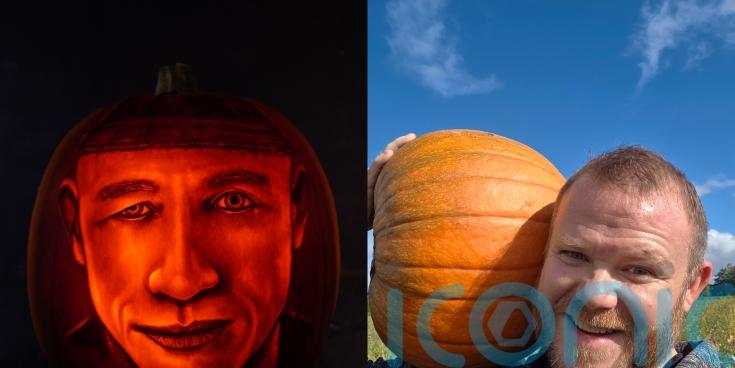 Pumpkin carver who creates portraits of serial killers and horror characters says side hustle earns £10,000 a year