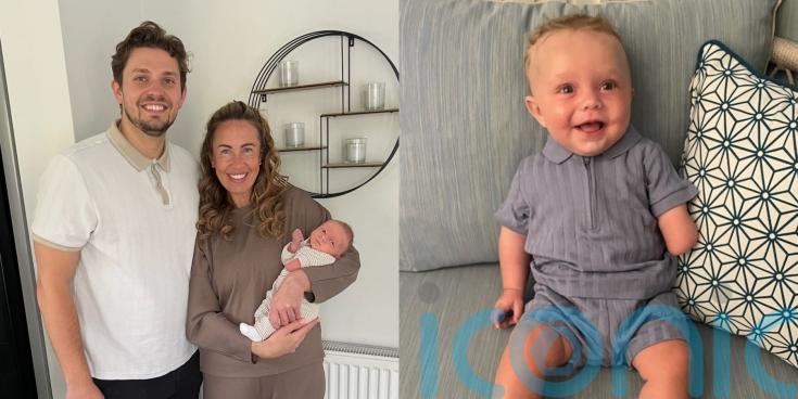 Parents whose unborn son’s hand was severed in womb by band of tissue are ‘relieved’ he was born ‘happy and healthy’