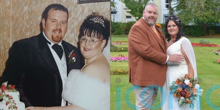Couple who spent &pound;18k on wedding rekindle love after divorce and remarry at &pound;3k budget wedding featuring Vinted dress