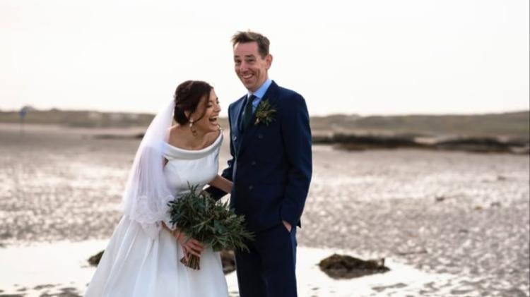 Irish celebs gush as 'lucky man' Ryan Tubridy shares rare snap from intimate wedding