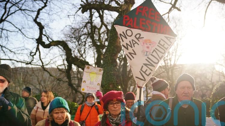 Protesters outside US consulate in Edinburgh call for release of Maduro