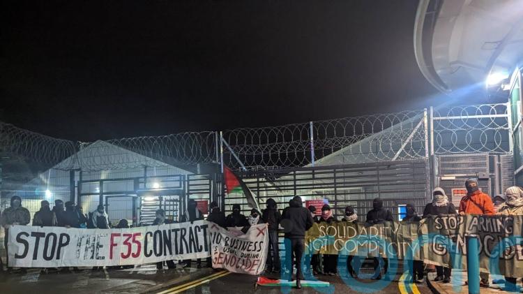 Pro-Palestinian demonstrators blockade aerospace defence factory