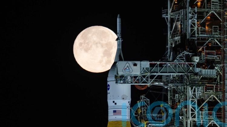 Nasa targets launch in March for Moon rocket after test run reveals fuel leaks