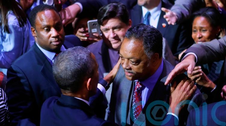 Obamas hail &lsquo;true giant&rsquo; as they credit Jesse Jackson for their success