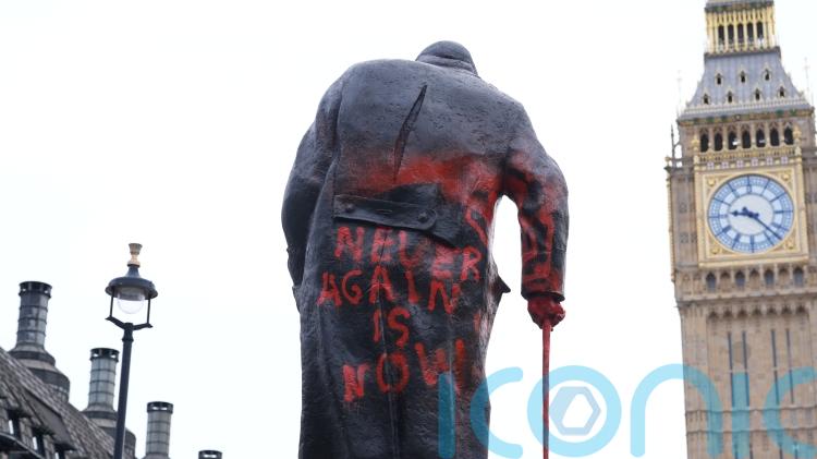 Man charged with criminal damage after Churchill statue defaced with graffiti