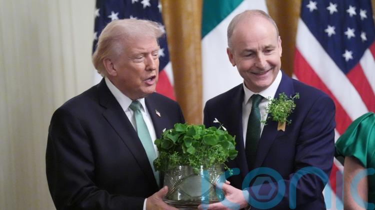 Donald Trump given shamrock as Micheal Martin urges co-operation