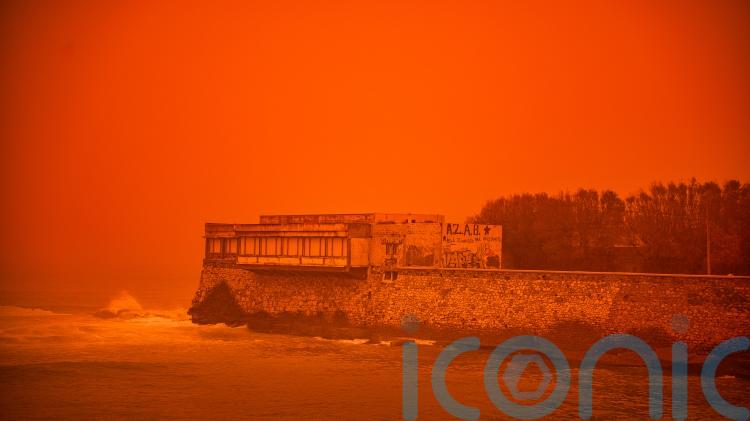 Saharan dust storm turns sky red over holiday island of Crete