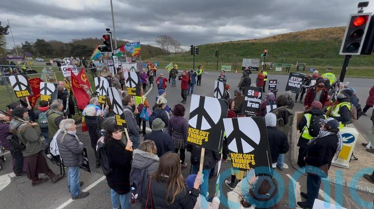Two demonstrators arrested outside RAF base during peace protest