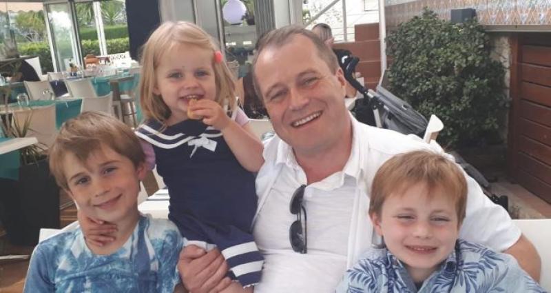 Andrew McGinley with the three deceased children
