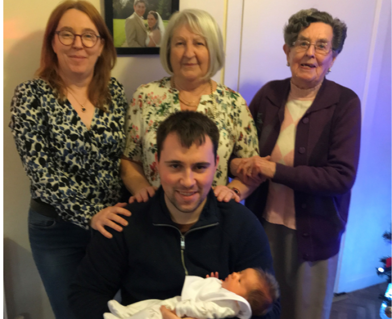 Incredible picture captures five generations of proud Offaly family