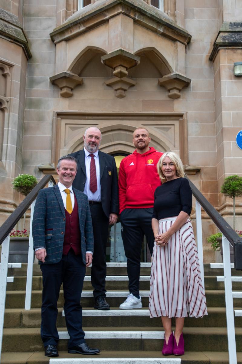 Man United's Wes Brown drops in at Magee College