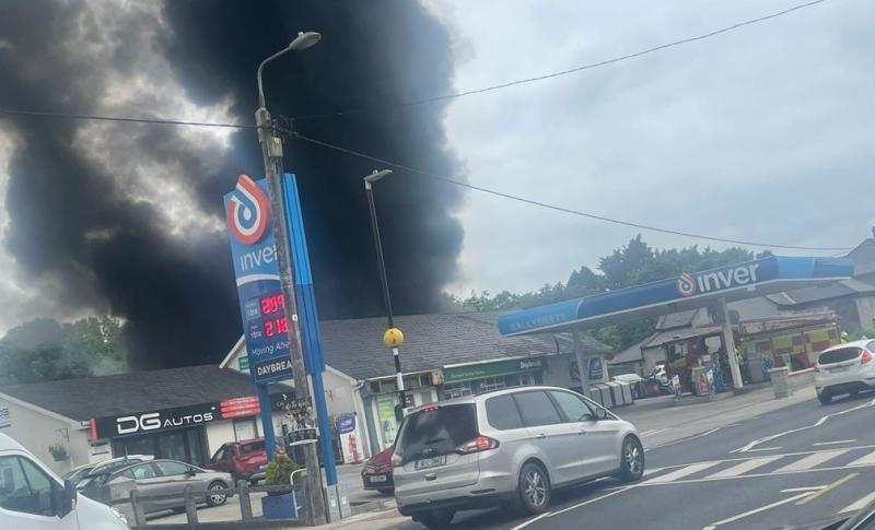 UPDATE: Limerick gardai close road due to garage blaze