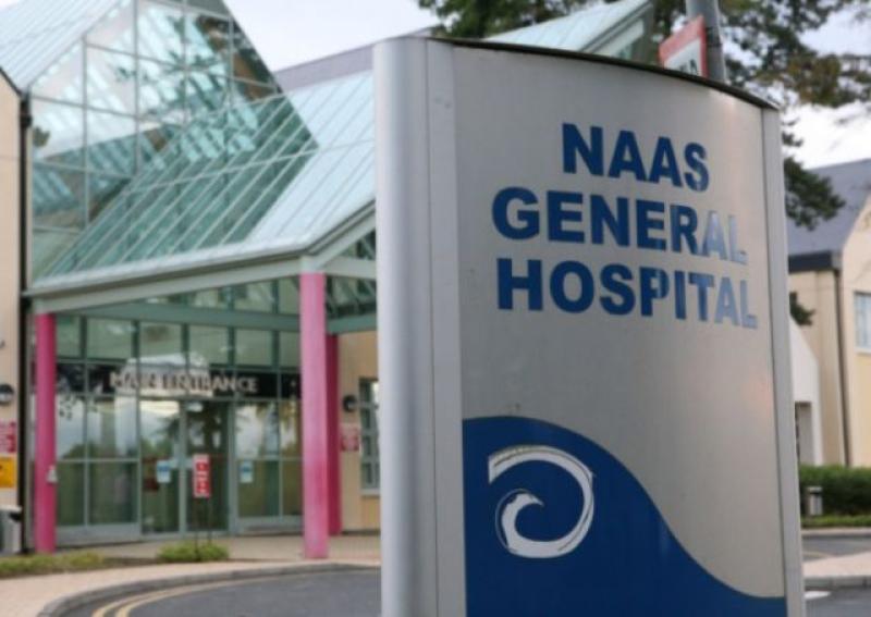 Naas Hospital with sign