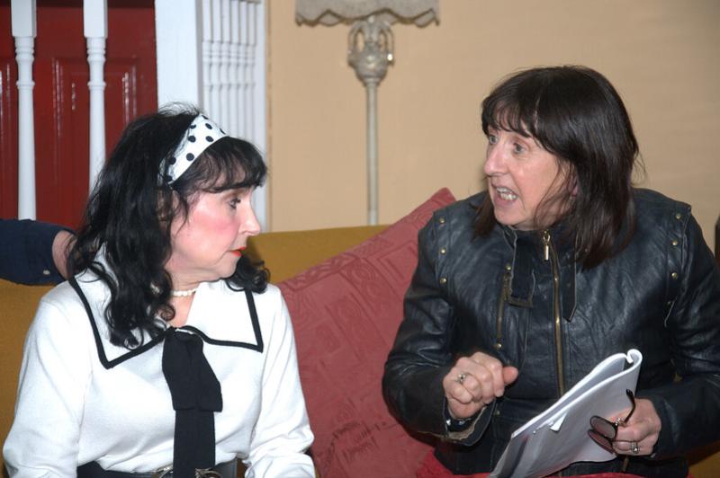  Cecily (Liz Kirwan), Gwendolyn (Margaret McCormack) in rehearsal.