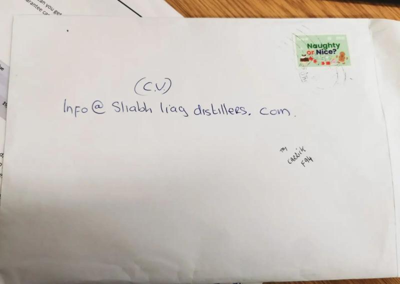 Letter with only an email address on envelope finds its way to Donegal