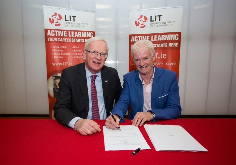 John McNally (right) pictured with LIT President, Vincent Cunnane