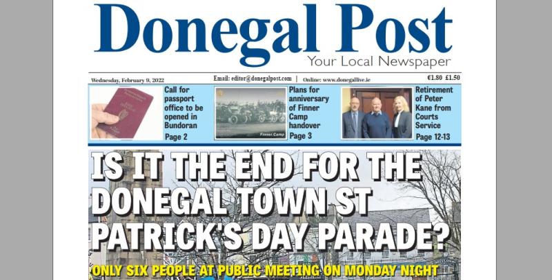 Today is Wednesday, and it's Donegal Post day . . . . 