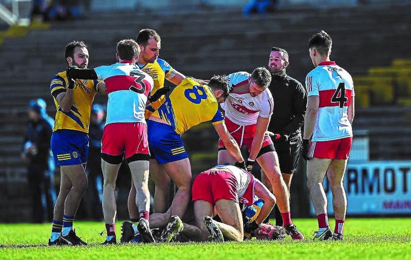 Derry earn share of spoils in ill-tempered affair in Roscommon