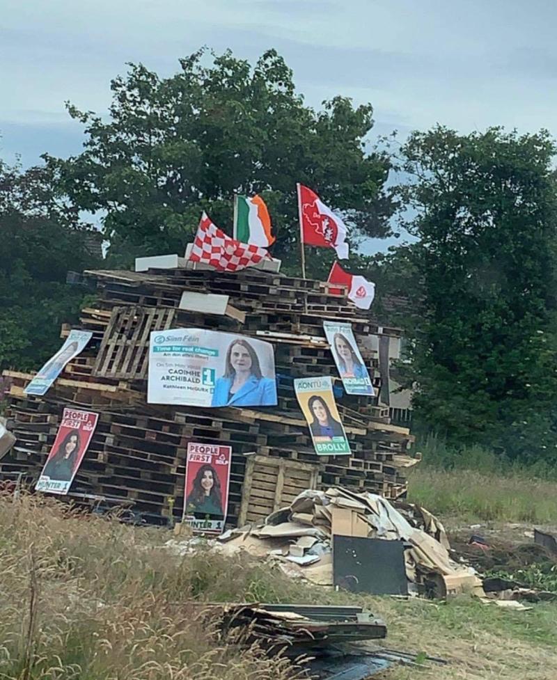 County Derry MLA hits out as posters placed on bonfires
