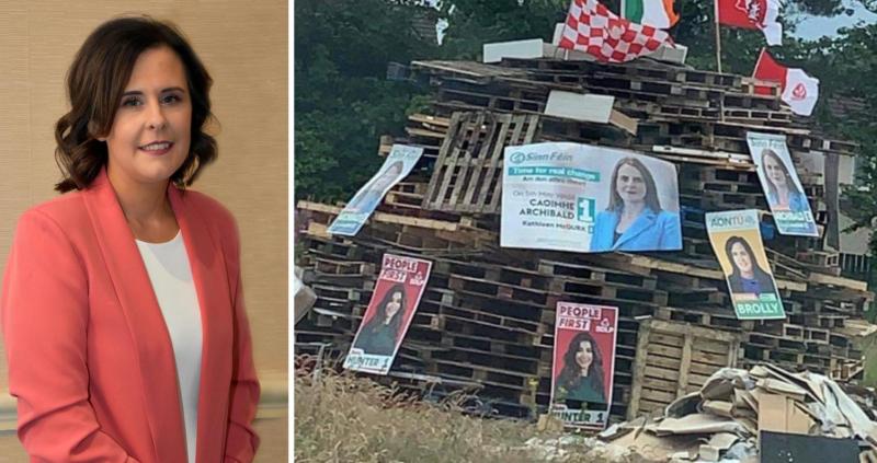 County Derry primary school teacher 'gutted' to see image on bonfire