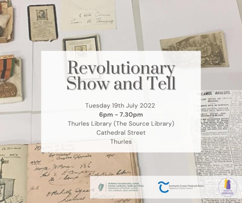 Revolutionary Show and Tell event to be held at the Source Thurles 