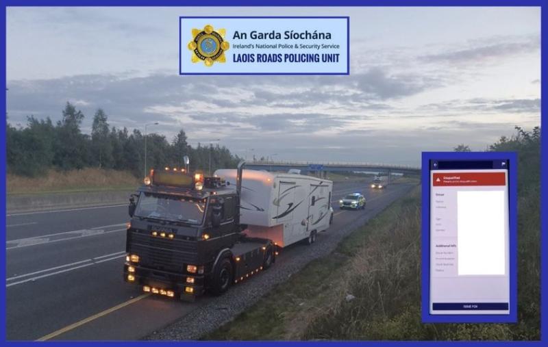 Laois Gardai seize HGV and arrest driver