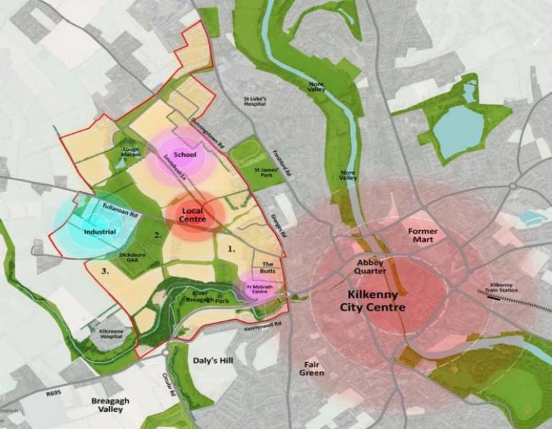 Draft masterplan for 'new neighbourhood' of Loughmacask in Kilkenny
