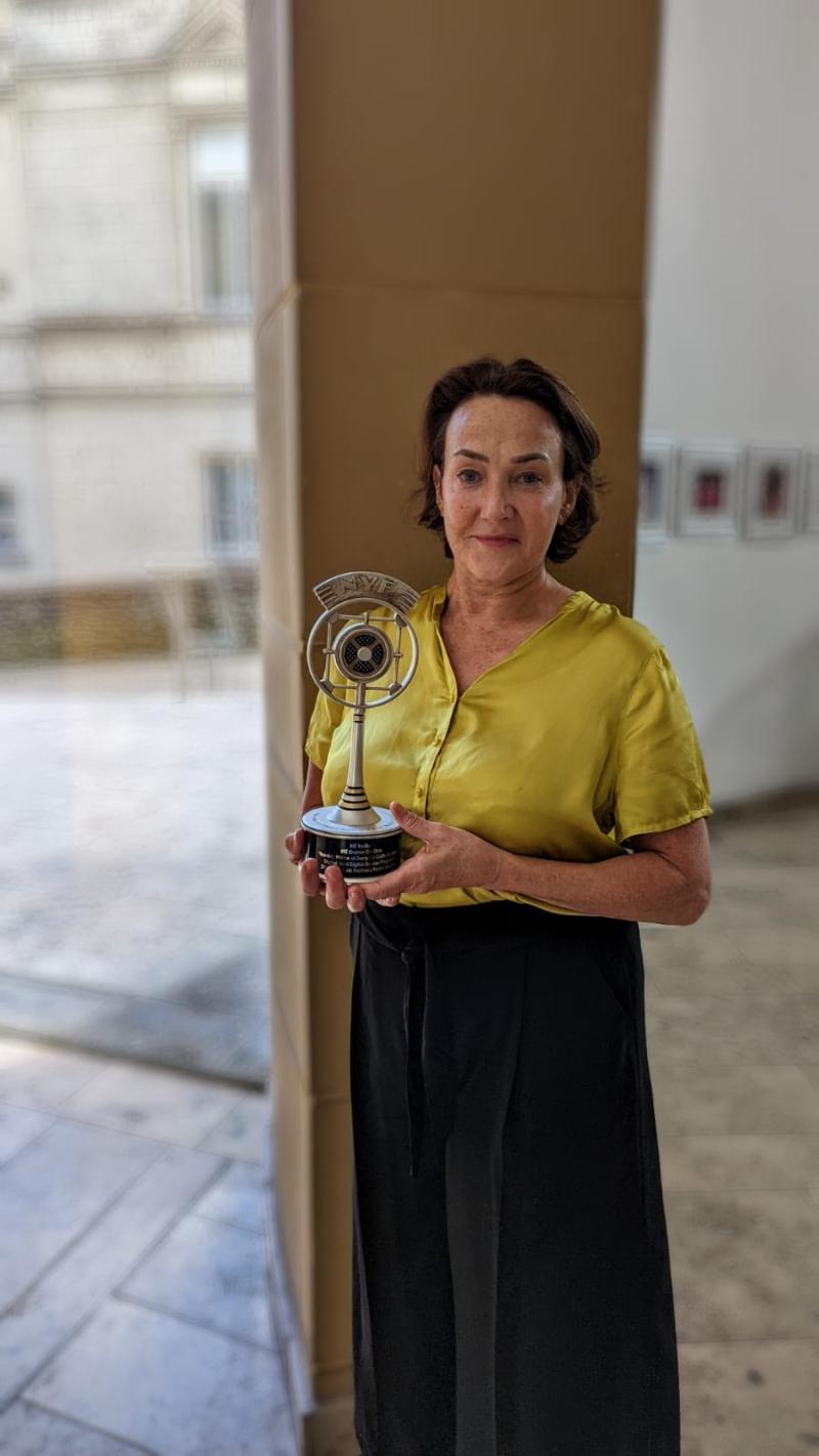 Stage Beyond celebrates arrival of New York Festivals Radio Awards trophy
