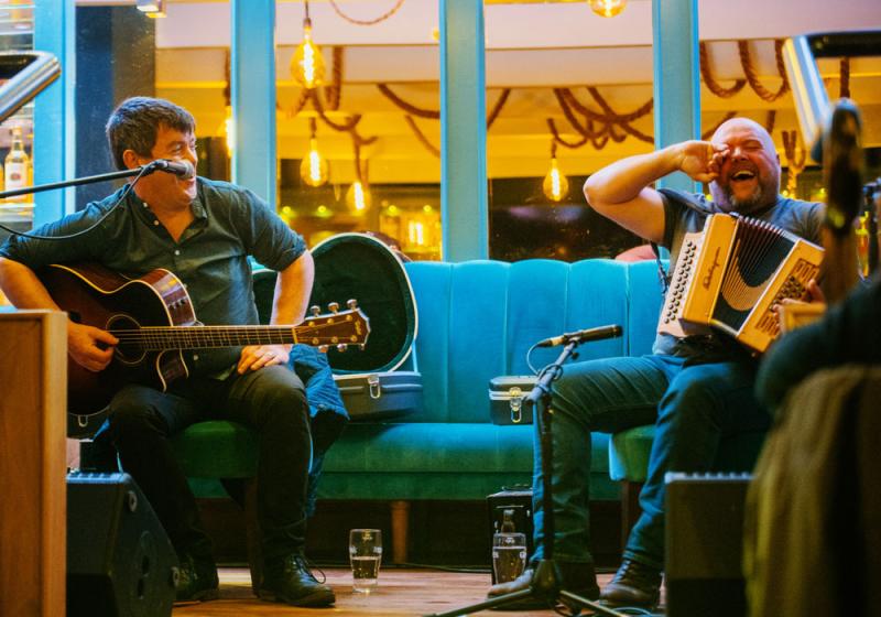 Trad is back:   David Munnelly and Shane McGowan in Leitrim on October 21