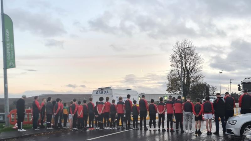 Poignant moment in Creeslough as winning St Michael's team pay their respects
