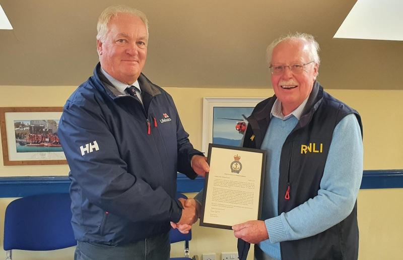 Donegal RNLI lifeboat crews receive award for rescue of fishing crew off Fanad Head