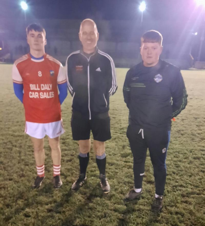 Robbie Byron (Galtee Rvs), Paul Carew (Referee), Jack Currivan ( Golden Kilfeacle) - Photo Jon O'Shea