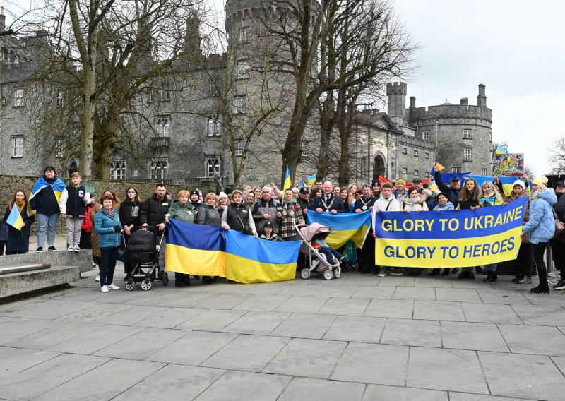 Ukrainians mark one year of occupation with unity and defiance in Kilkenny