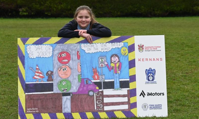 Ballyshannon's Lydia  scores in School Road Safety art competition