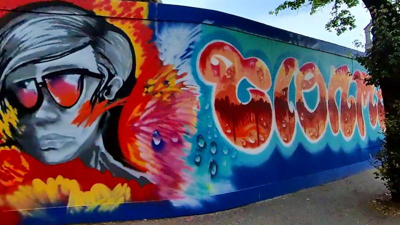 Hoarding in Clonmel has been repainted and varnished by South Tipperary Arts Group