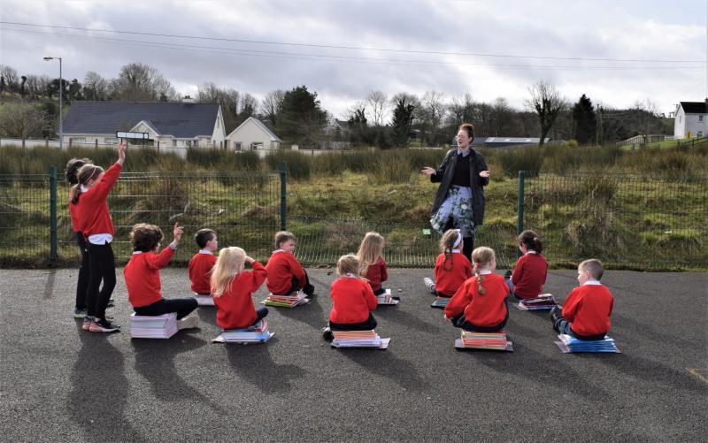 "Thanks for the free books Norma. But where will be put them?" - Gaelscoil