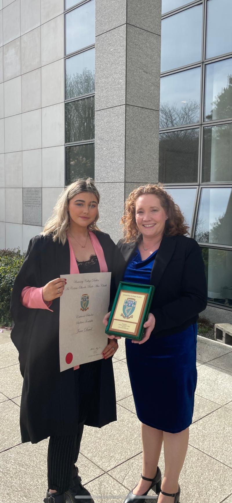 Longford student receives UCD Entrance Scholarship Award