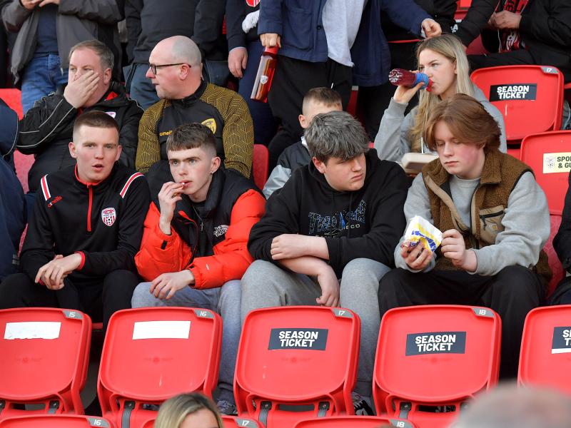 Derry City fans at the Brandywell