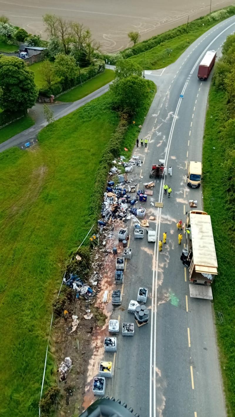 Major Louth road remains closed following spillage of hazardous waste