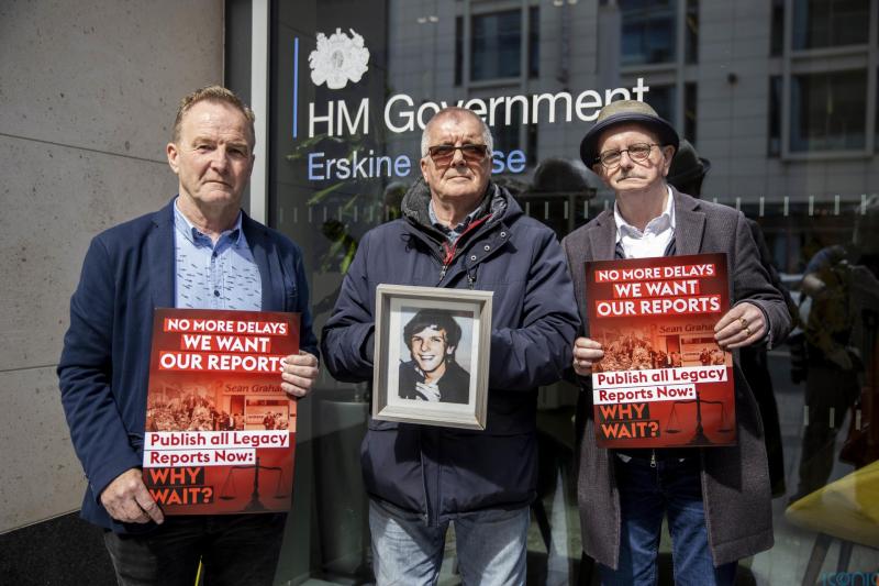 Families of Troubles victims victims continue protests against Legacy Bill.